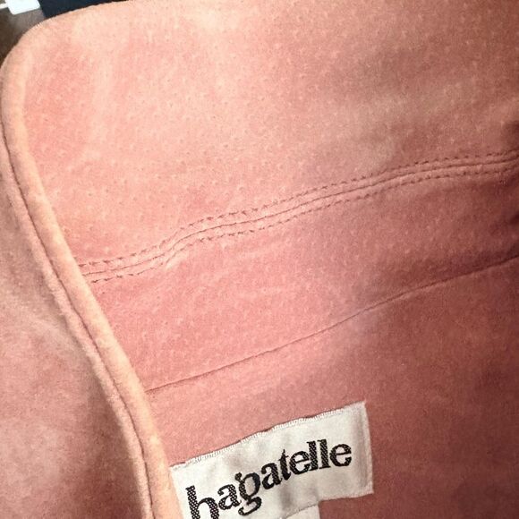 VTG Bagatelle Pale Pink Suede Blazer Size 16 L/XL - Picture 14 of 16